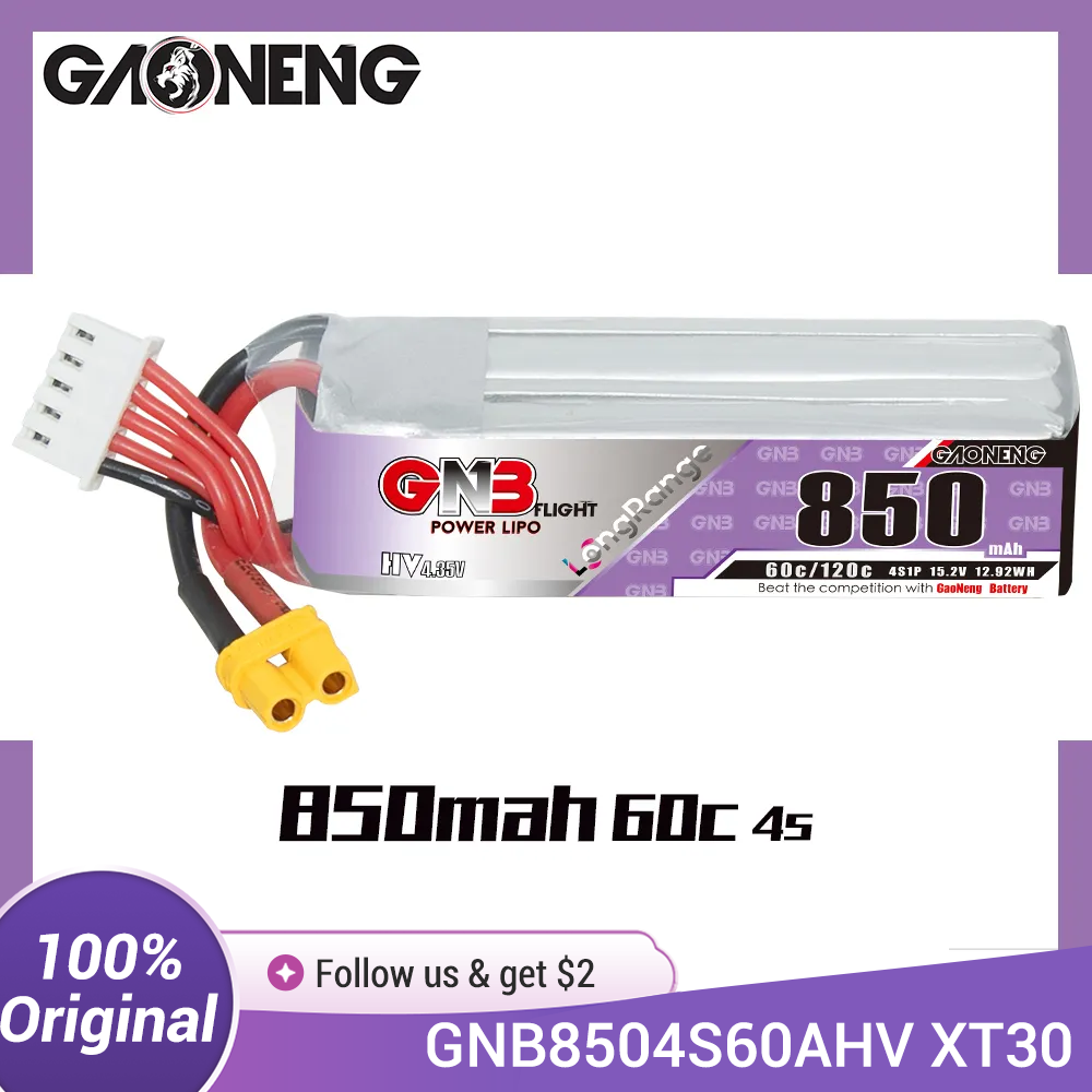 GAONENG GNB LiPo Battery 850mA - đánh giá và giá Drone Battery Connector