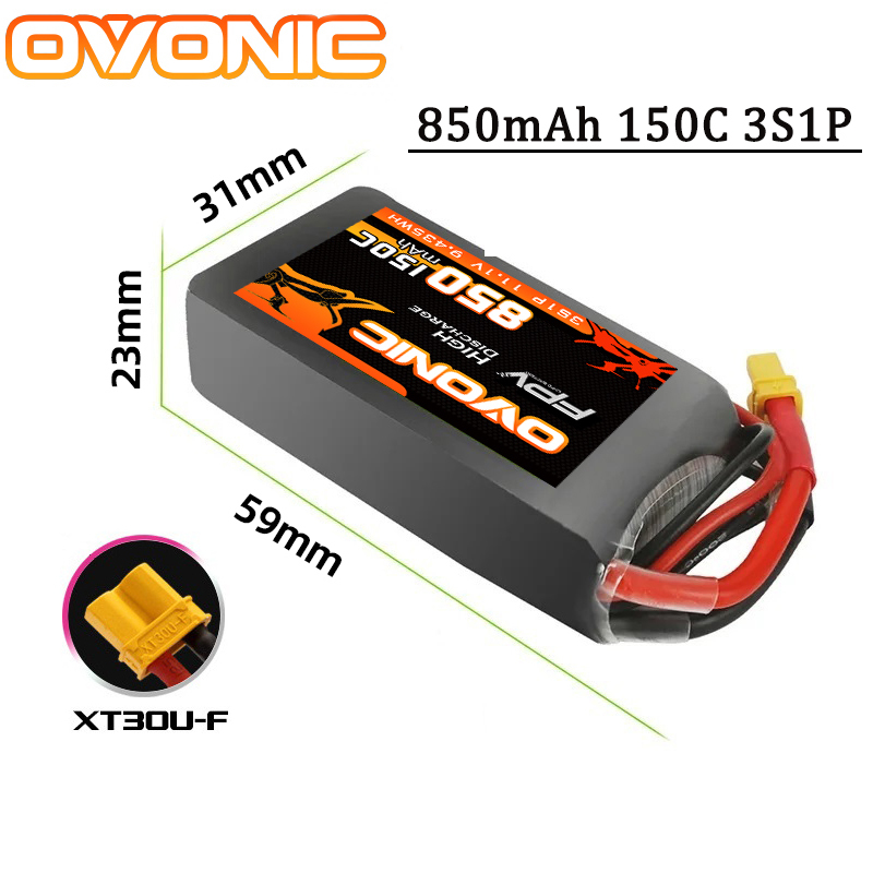 OVONIC 150C 850mAh Lipo Batter - đánh giá và giá Drone Battery 3S