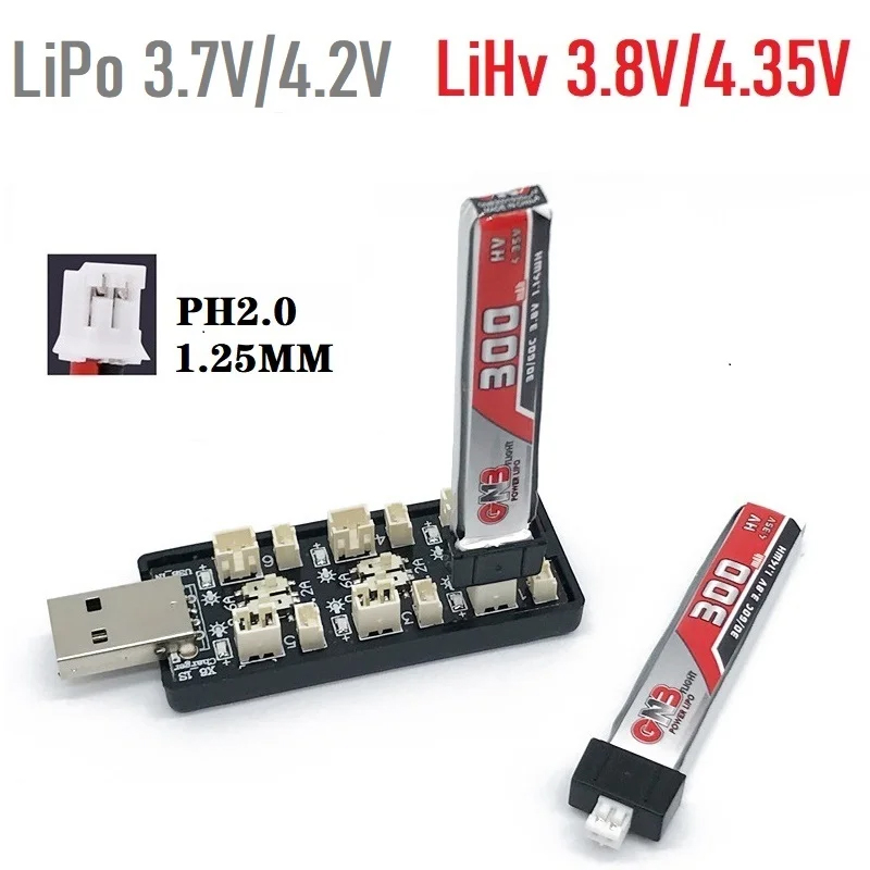 6CH USB 1S LiPo/LiHv 3.7V/4.2V - đánh giá và giá Drone Battery Connector