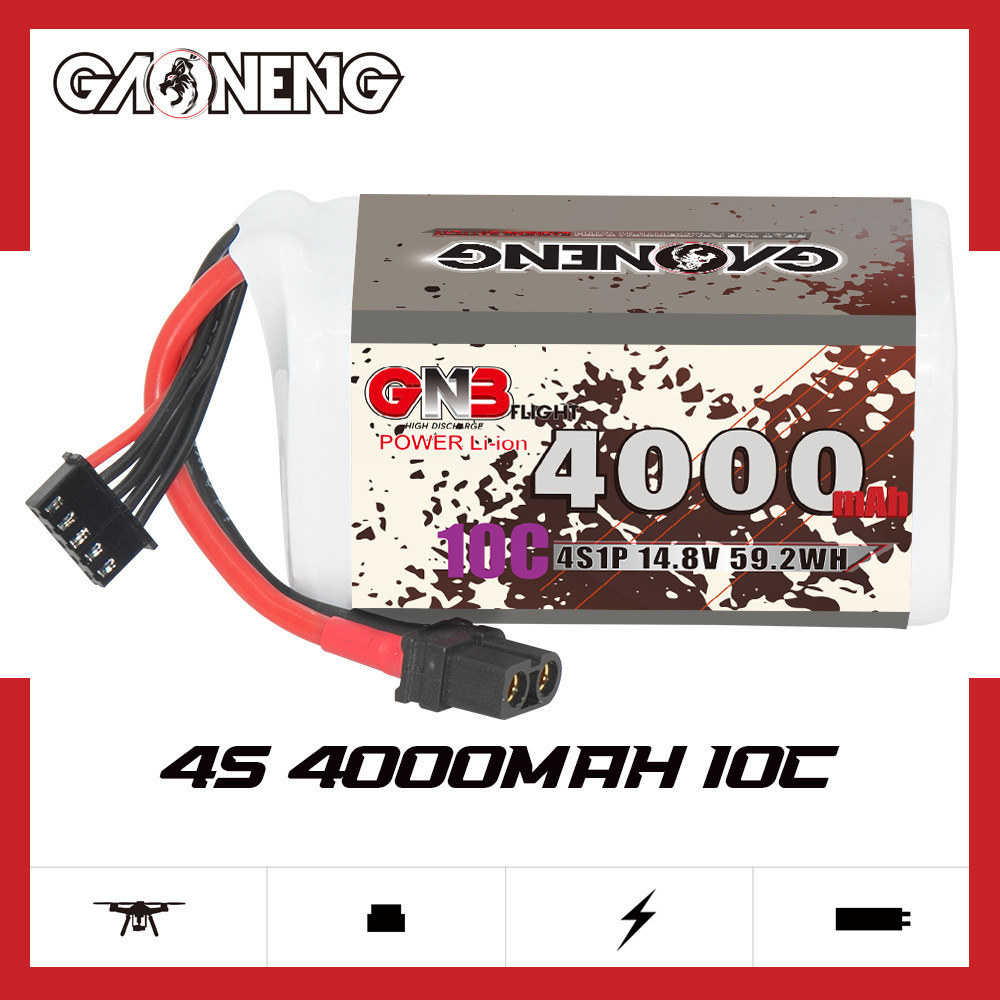 GNB 4000mAh 4S 14.8V 10C 20C W - đánh giá và giá Drone Battery Connector