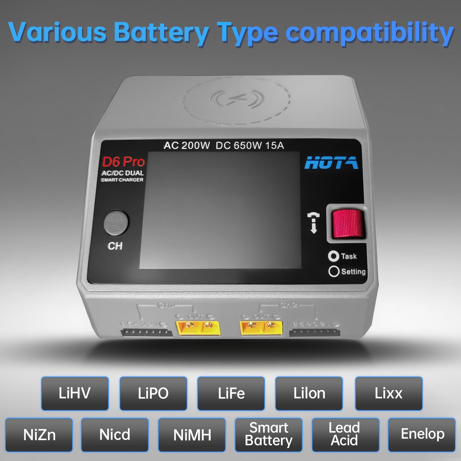 NEW HOTA D6 Pro Grey AC 200w D - đánh giá và giá Drone Battery Smart